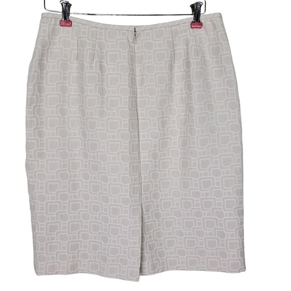 Kasper 3 Piece Skirt Suit Set Size 12P  Open Jacket Slit Bracelet Sleeves Beige - Picture 6 of 9